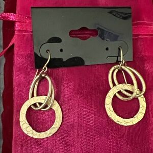 Chic Textured Gold Dangle Earrings